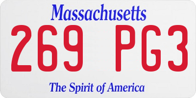 MA license plate 269PG3