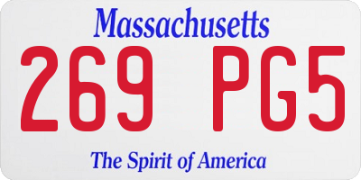 MA license plate 269PG5