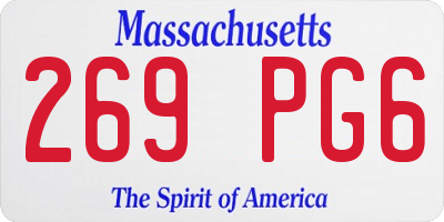MA license plate 269PG6