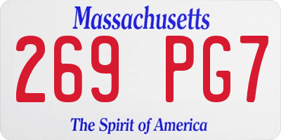 MA license plate 269PG7