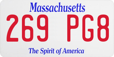 MA license plate 269PG8