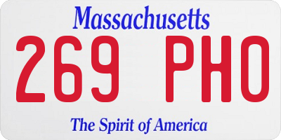 MA license plate 269PH0