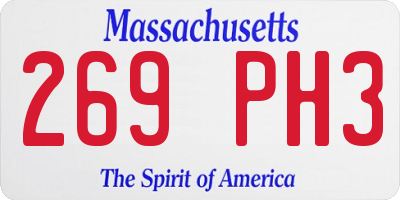 MA license plate 269PH3