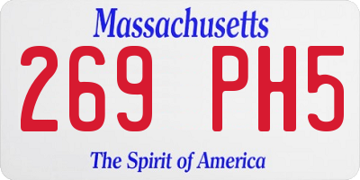 MA license plate 269PH5