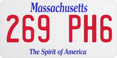 MA license plate 269PH6