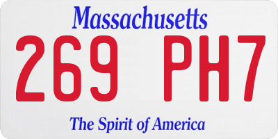 MA license plate 269PH7