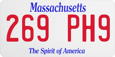 MA license plate 269PH9