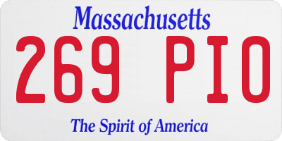 MA license plate 269PI0