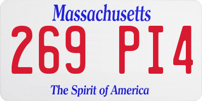 MA license plate 269PI4