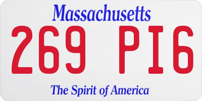 MA license plate 269PI6