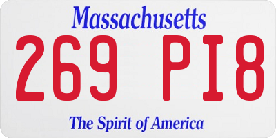 MA license plate 269PI8