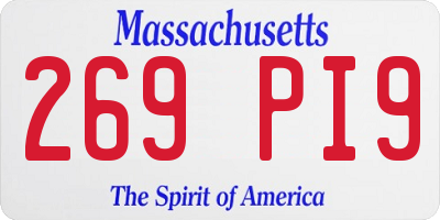 MA license plate 269PI9