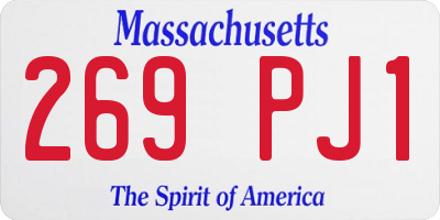 MA license plate 269PJ1