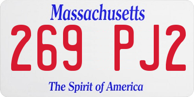 MA license plate 269PJ2