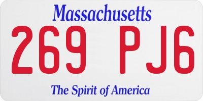 MA license plate 269PJ6