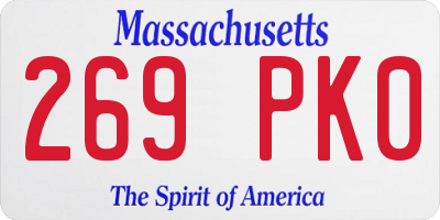 MA license plate 269PK0
