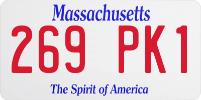 MA license plate 269PK1
