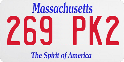 MA license plate 269PK2