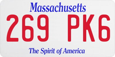 MA license plate 269PK6