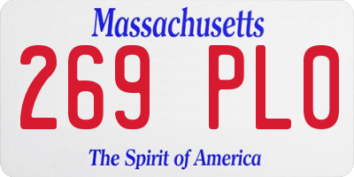 MA license plate 269PL0