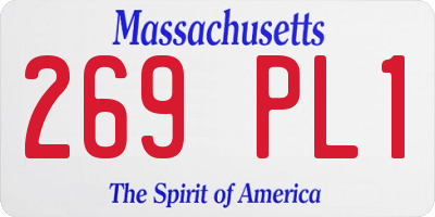MA license plate 269PL1