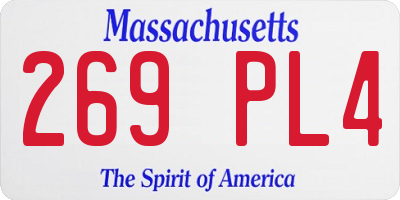 MA license plate 269PL4