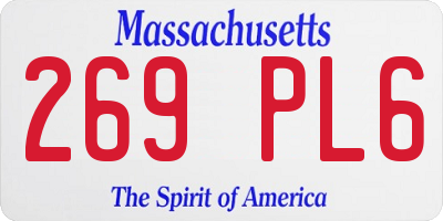 MA license plate 269PL6