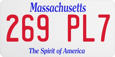 MA license plate 269PL7