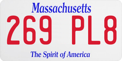 MA license plate 269PL8