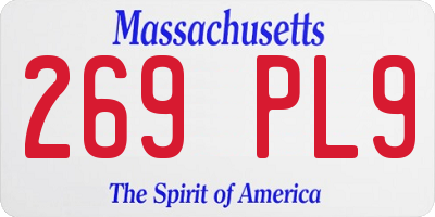 MA license plate 269PL9