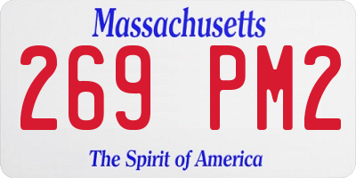 MA license plate 269PM2