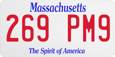 MA license plate 269PM9