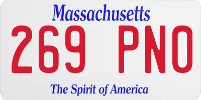 MA license plate 269PN0
