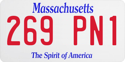 MA license plate 269PN1