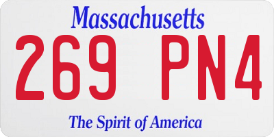 MA license plate 269PN4