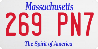 MA license plate 269PN7