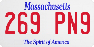 MA license plate 269PN9