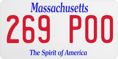 MA license plate 269PO0