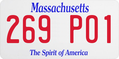 MA license plate 269PO1