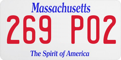 MA license plate 269PO2