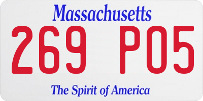 MA license plate 269PO5
