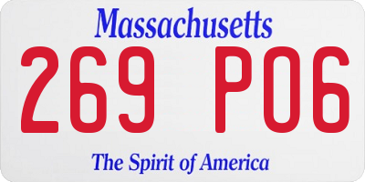 MA license plate 269PO6