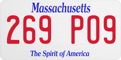 MA license plate 269PO9