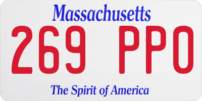 MA license plate 269PP0