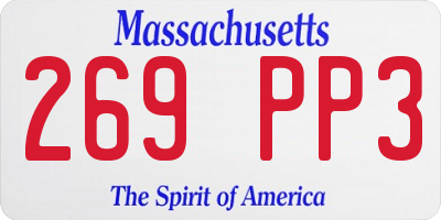 MA license plate 269PP3