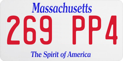 MA license plate 269PP4