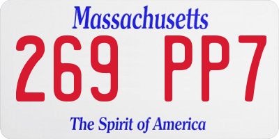MA license plate 269PP7