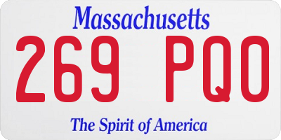 MA license plate 269PQ0