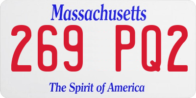 MA license plate 269PQ2