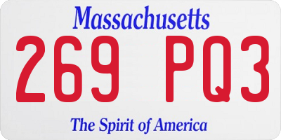 MA license plate 269PQ3